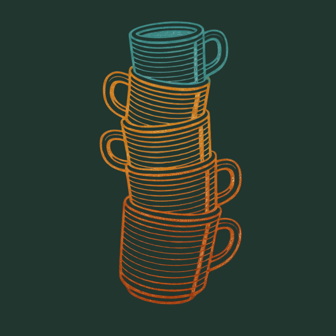 Retro Mug Stack T-Shirt