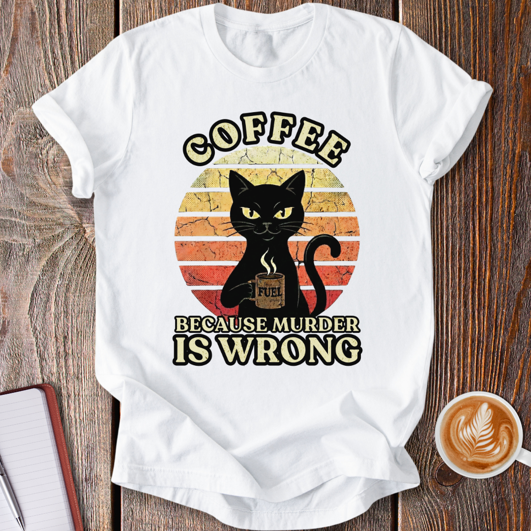 Retro Coffee Cat T-Shirt