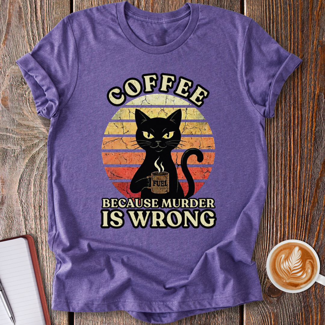 Retro Coffee Cat T-Shirt