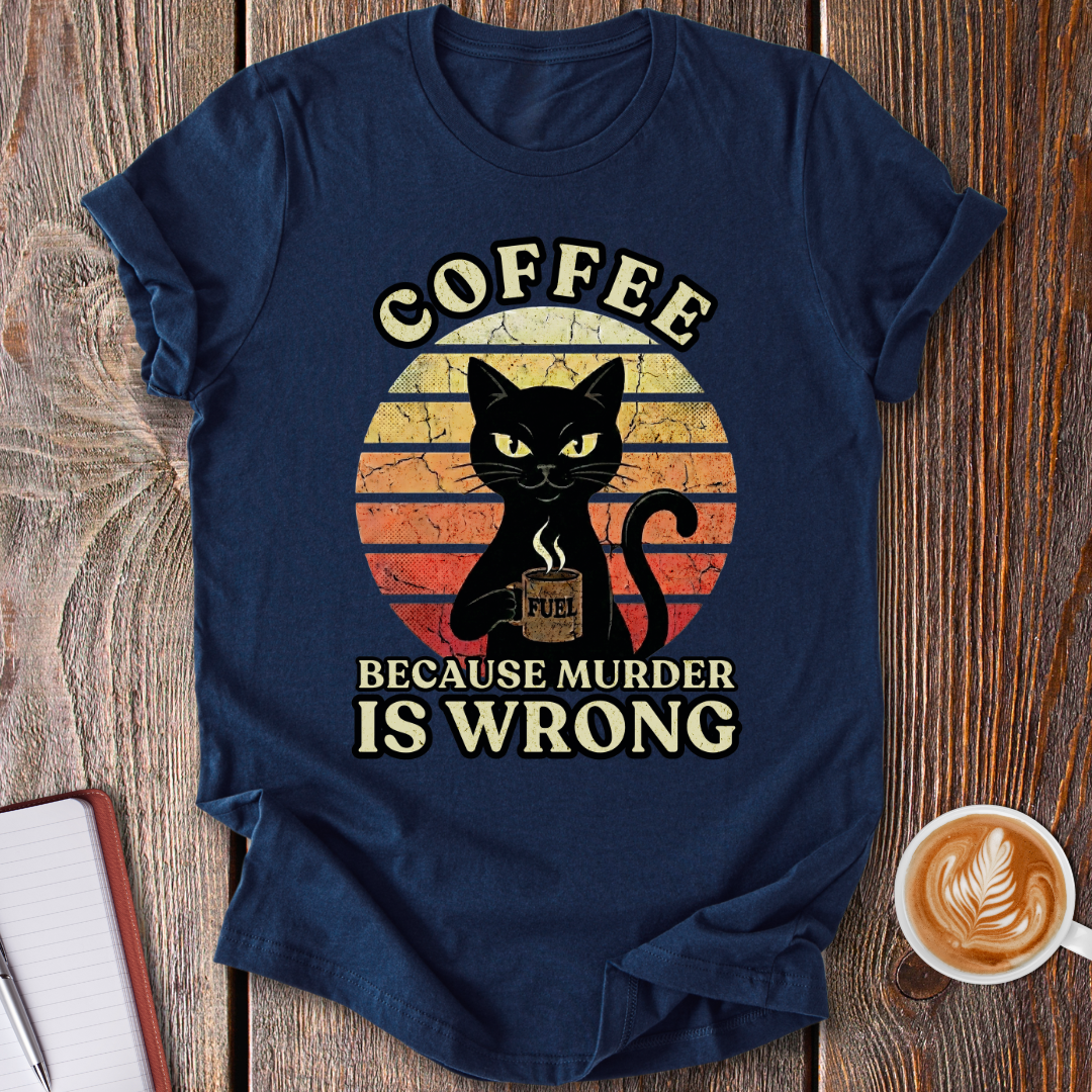 Retro Coffee Cat T-Shirt