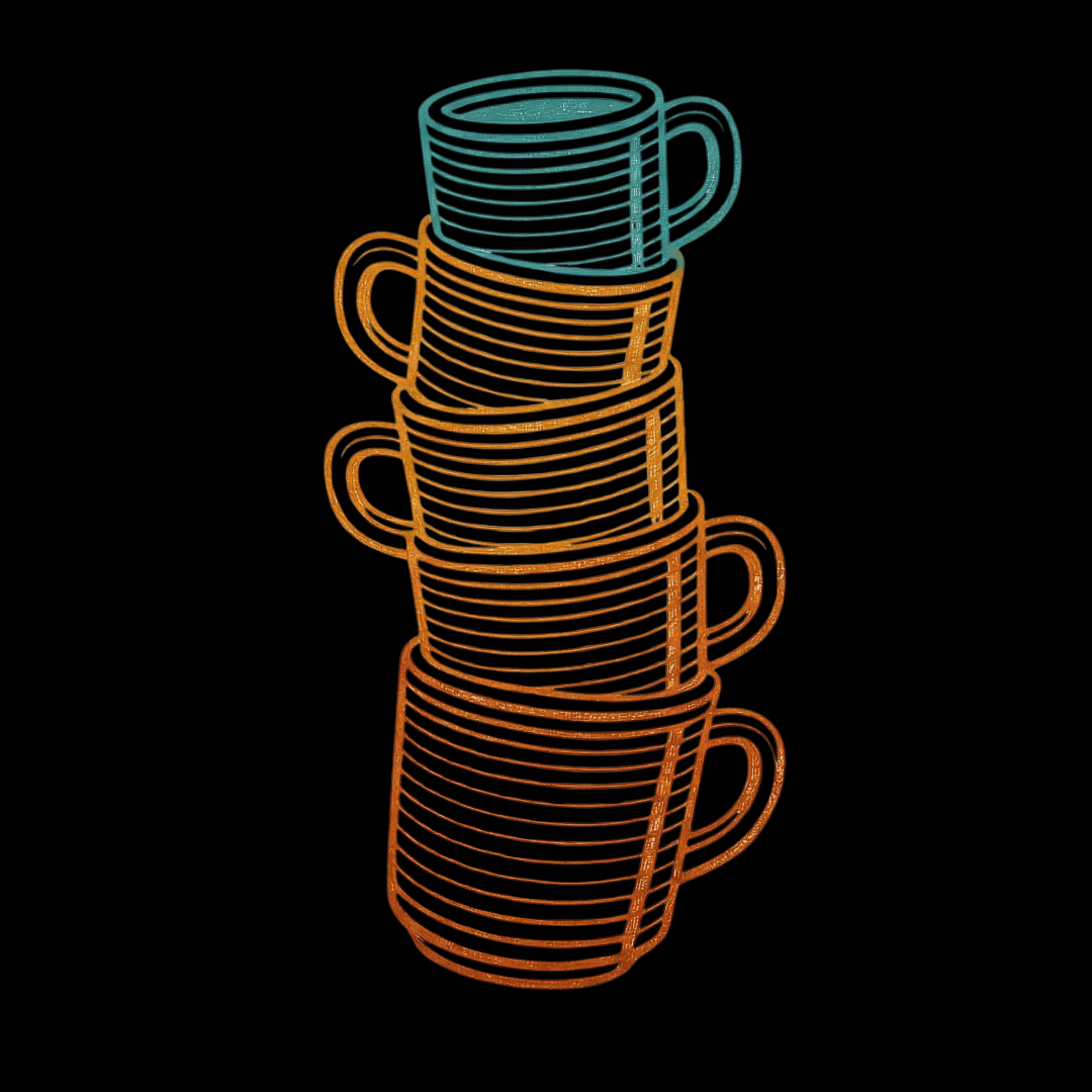 Retro Mug Stack T-Shirt