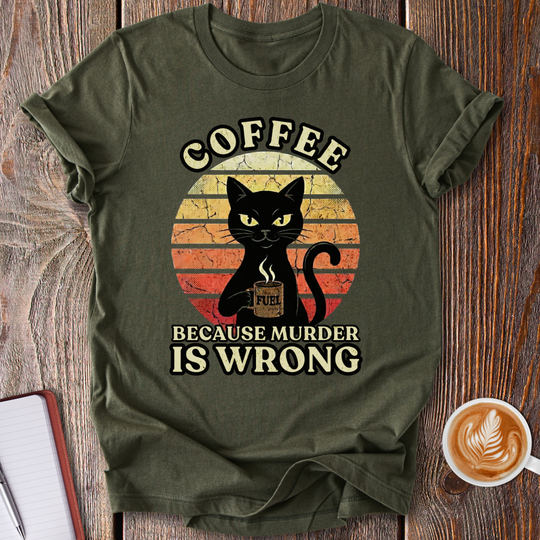 Retro Coffee Cat T-Shirt
